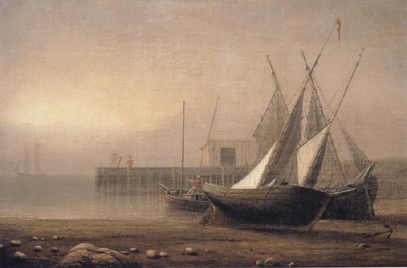 Fitz Hugh Lane Fishing Boats at lowTide oil painting picture